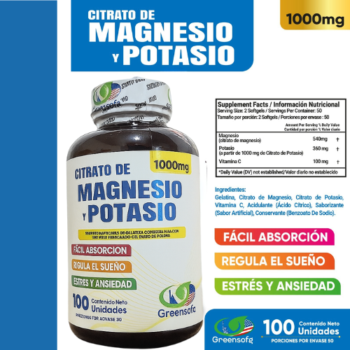 Citrato de magnesio y potasio  x 3